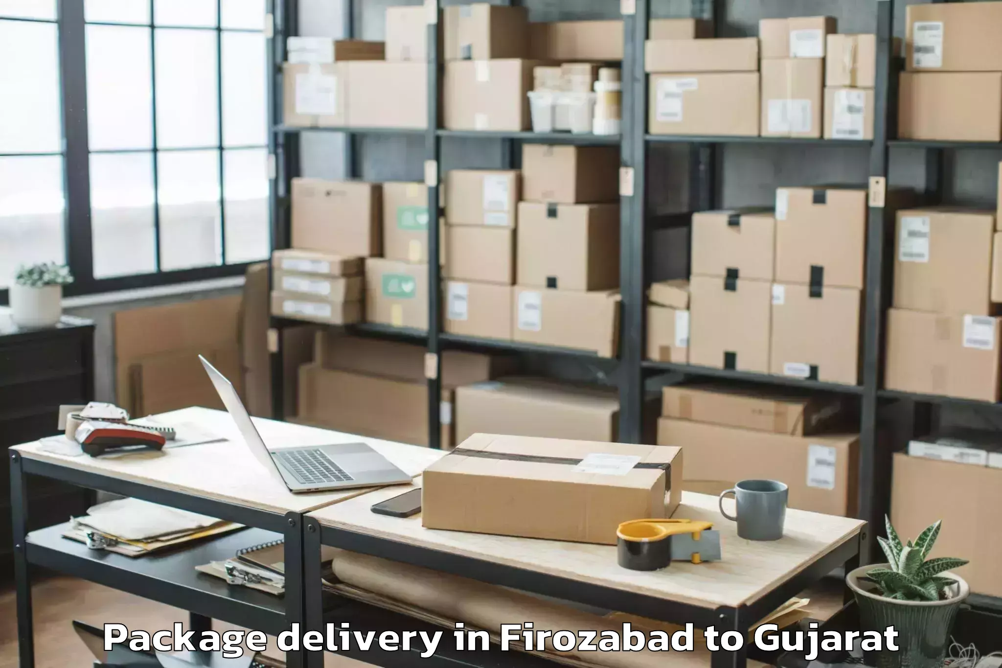 Professional Firozabad to Khambha Package Delivery